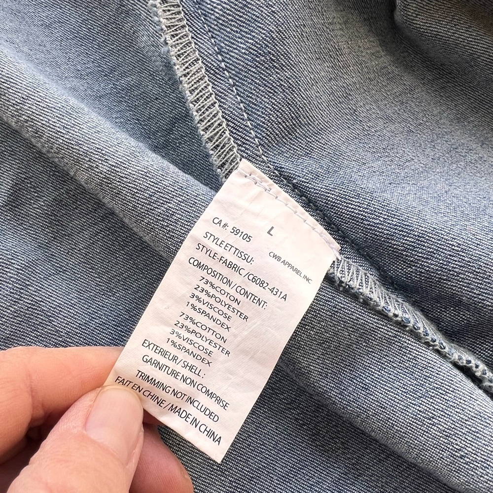 CHARLIE B Dark Blue Denim Jacket with Frayed Edge Large - Picture 5 of 6